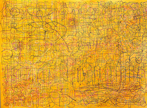 Flotsam and Jetsam: Traces, 560x750mm acrylic Khadi paper. Exhibited RA Summer Exhibition 2022